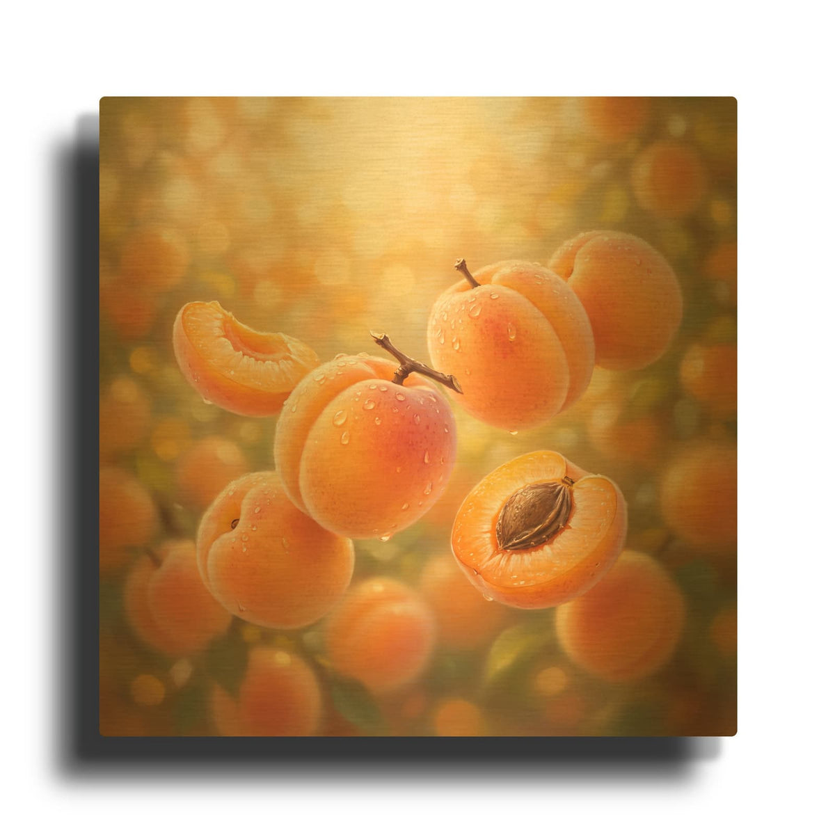 'Golden Apricot Glow' By Veve Gold Metal Wall Art