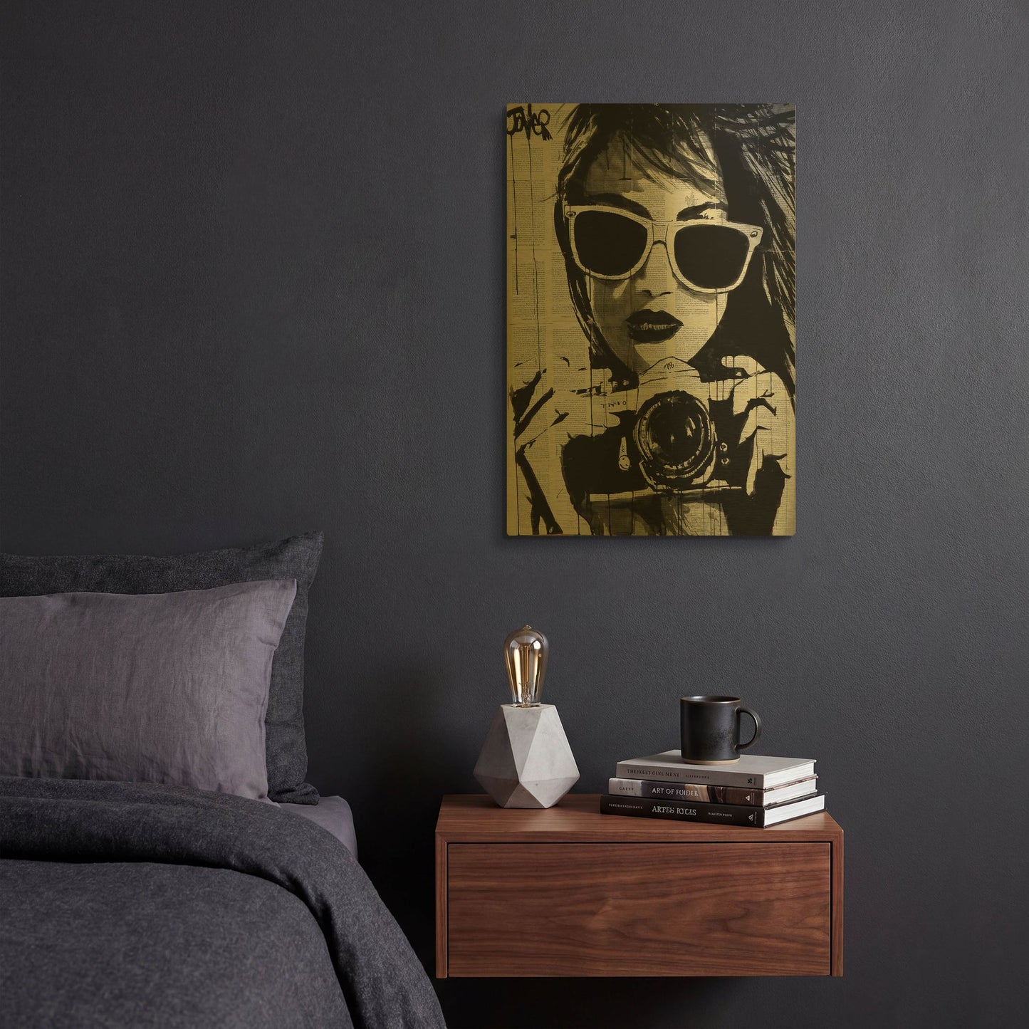 'Shoot' By Loui Jover Gold Metal Wall Art