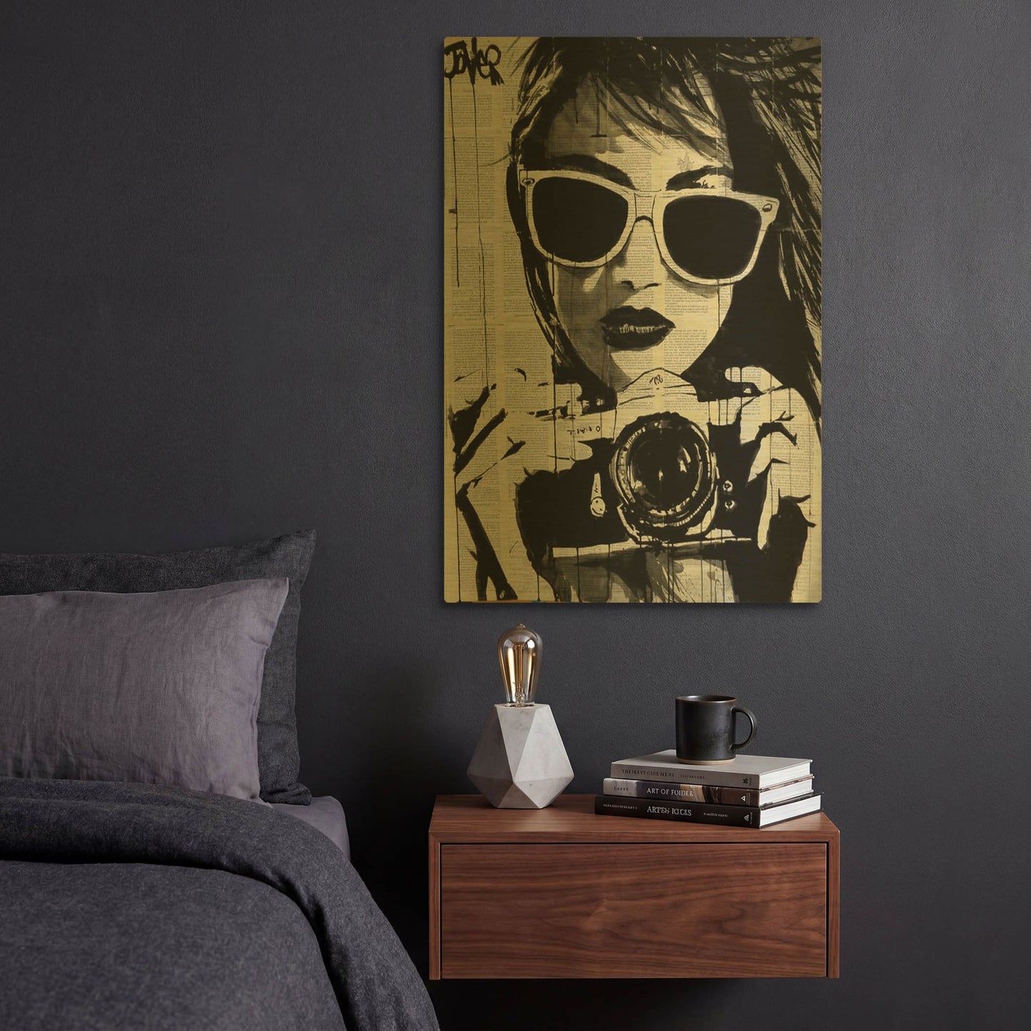 'Shoot' By Loui Jover Gold Metal Wall Art