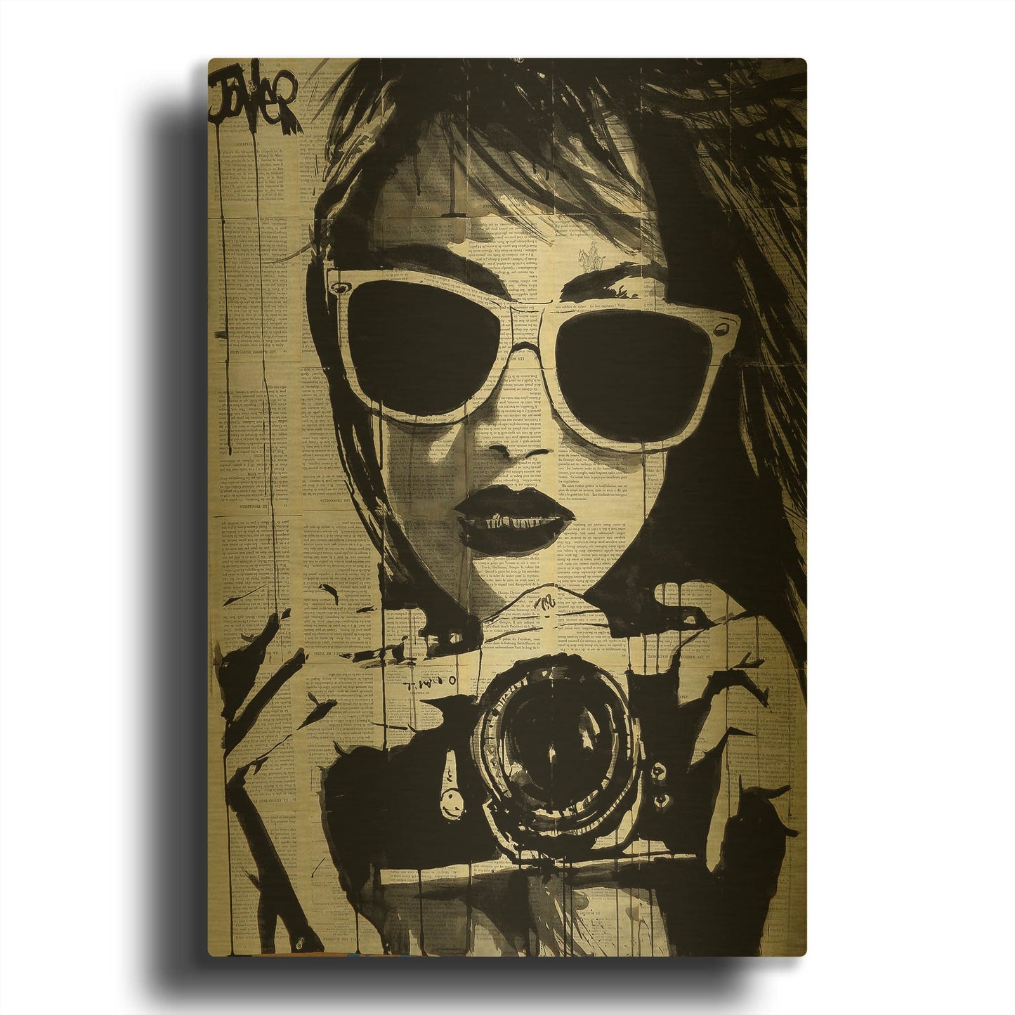'Shoot' By Loui Jover Gold Metal Wall Art