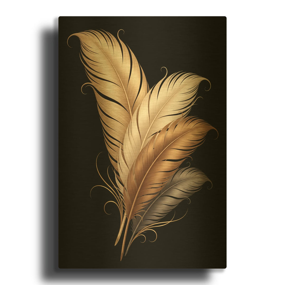 'Golden Whisper' By Veve Gold Metal Wall Art