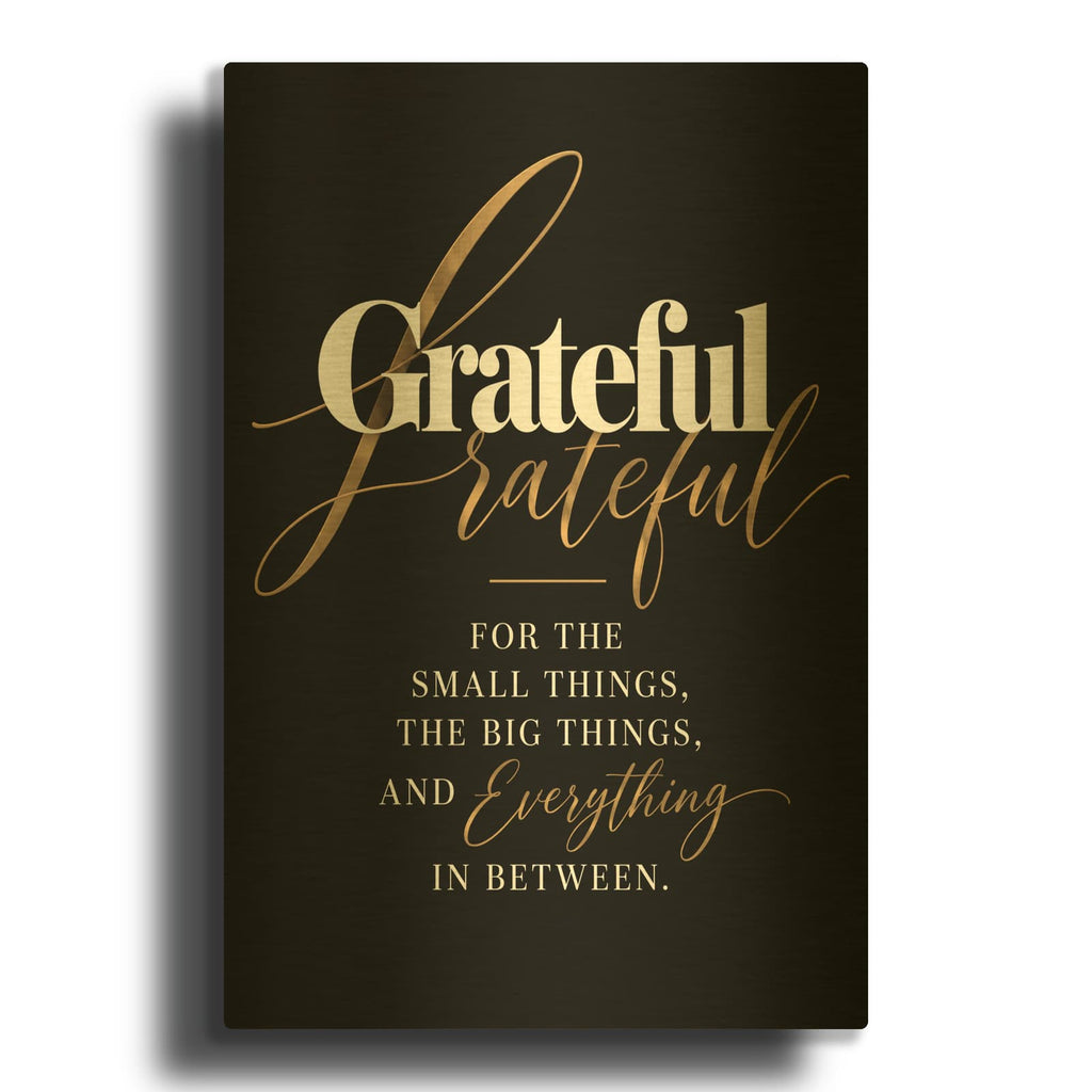 'Grateful for Everything' By Veve Gold Metal Wall Art