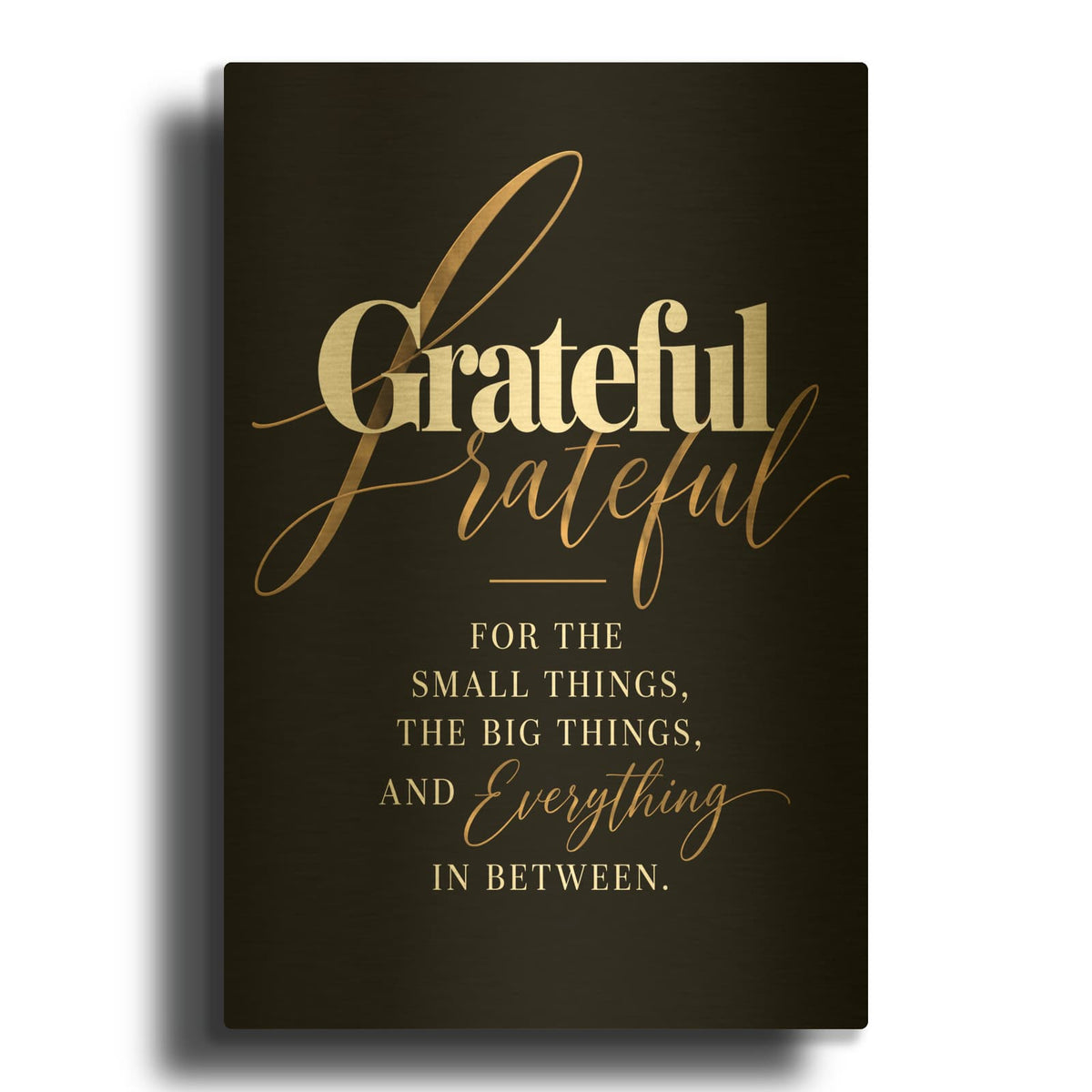 'Grateful for Everything' By Veve Gold Metal Wall Art