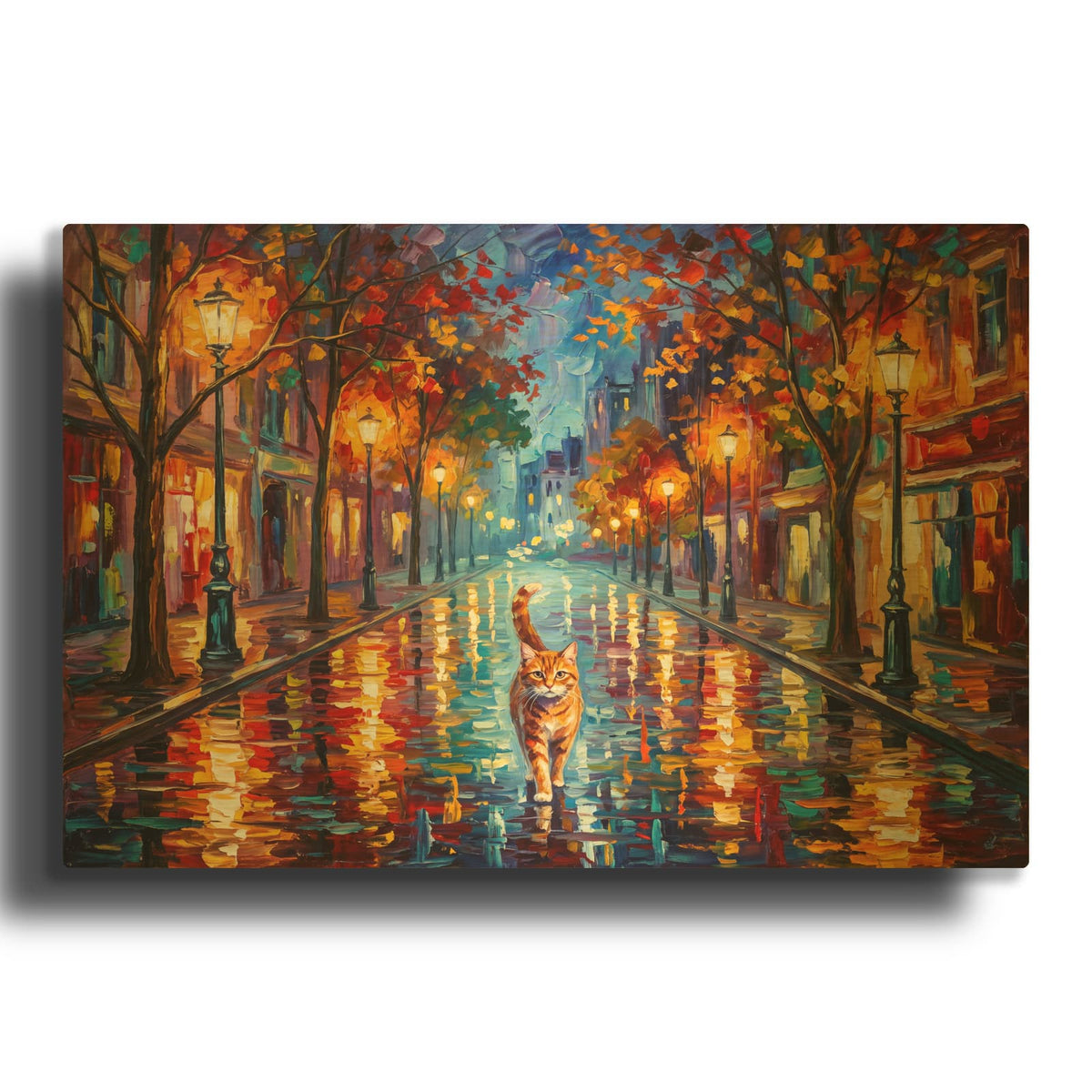 'Guardian of the Wet Boulevard' By Veve Gold Metal Wall Art