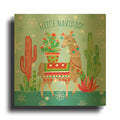 'Lovely Llamas Christmas III' By Mary Urban Gold Metal Wall Art