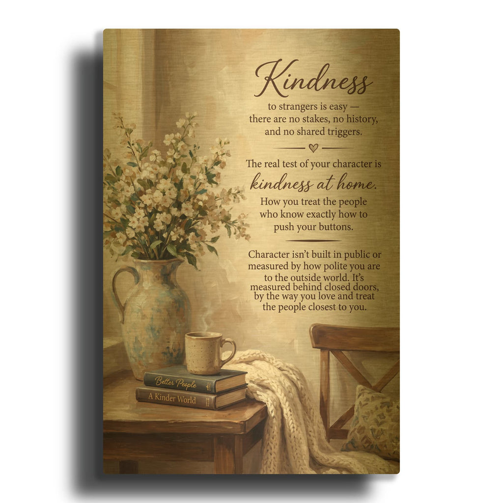 'Kindness at Home' By Veve Gold Metal Wall Art