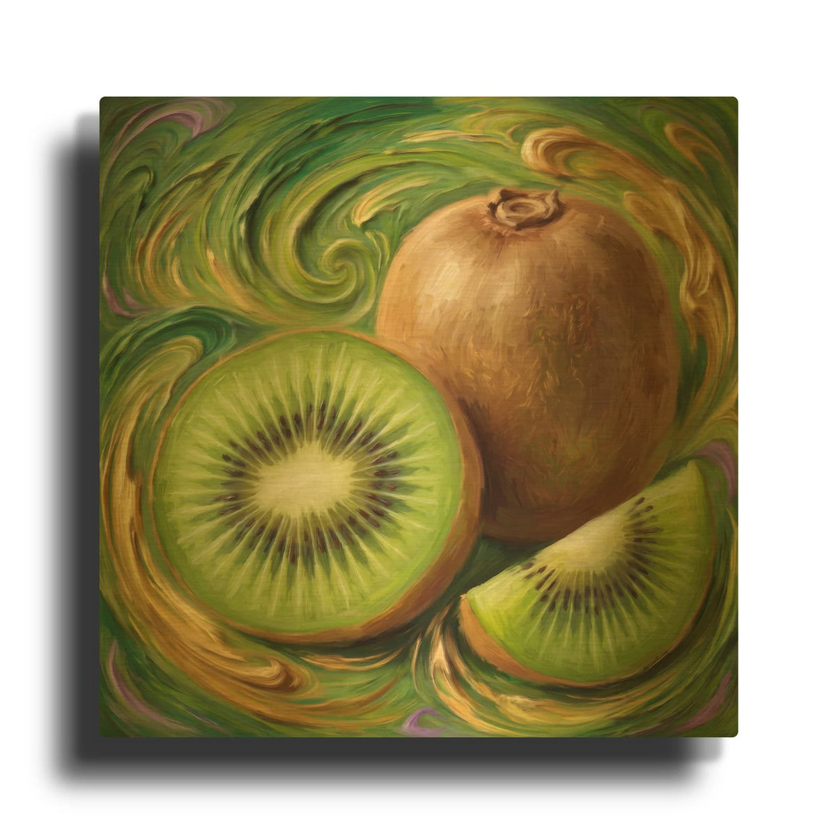 'Kiwi Dream' By Veve Gold Metal Wall Art