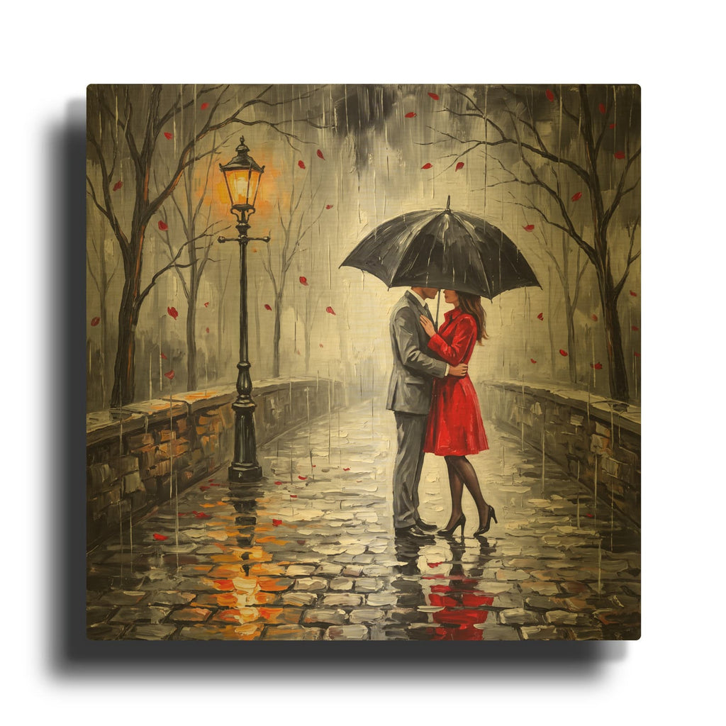 'Love on the Old Bridge' By Veve Gold Metal Wall Art