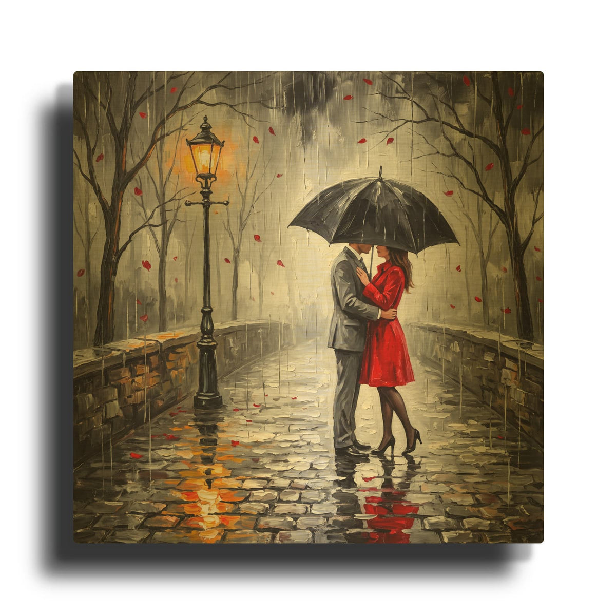 'Love on the Old Bridge' By Veve Gold Metal Wall Art