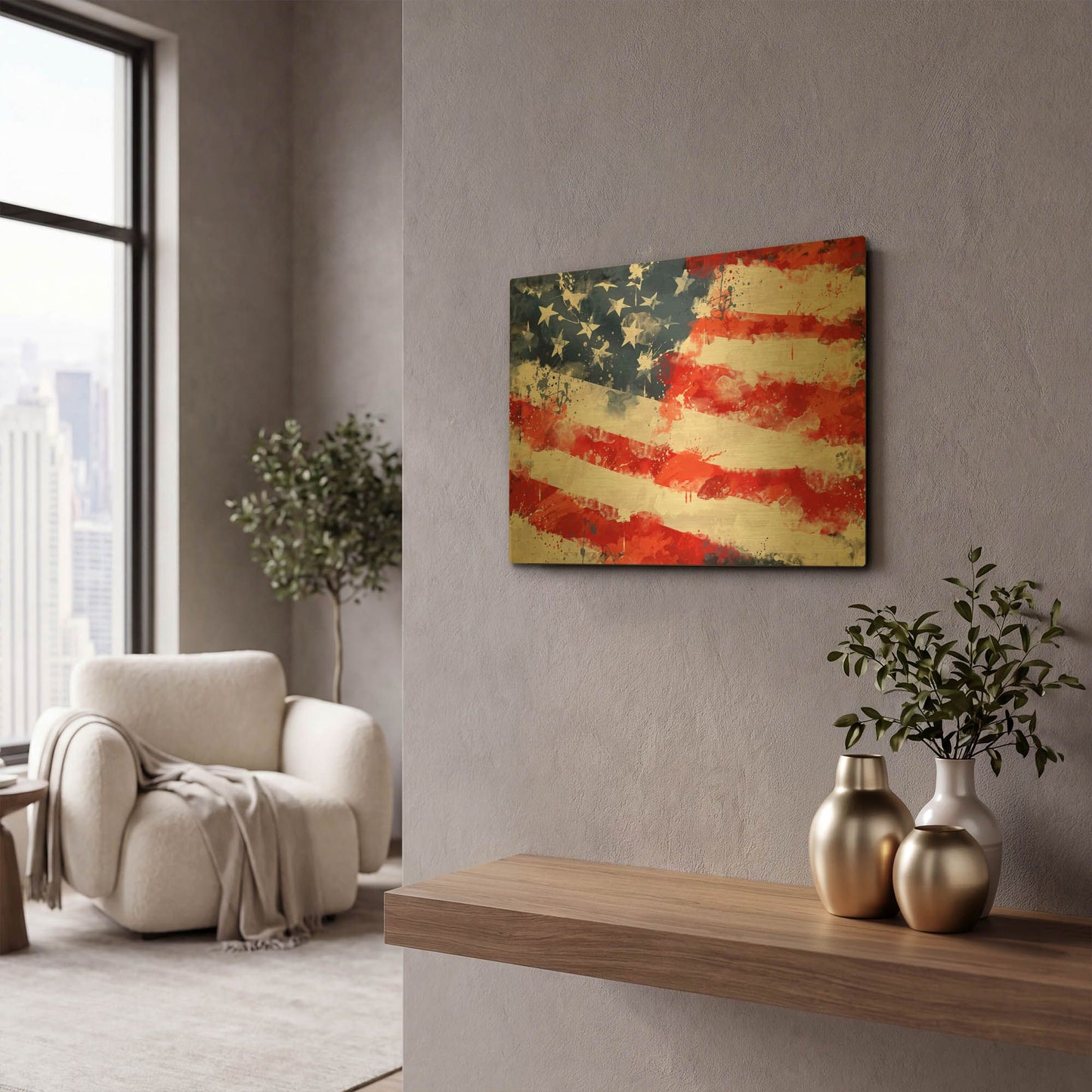 'American Flag' By LUXE Gold Metal Wall Art