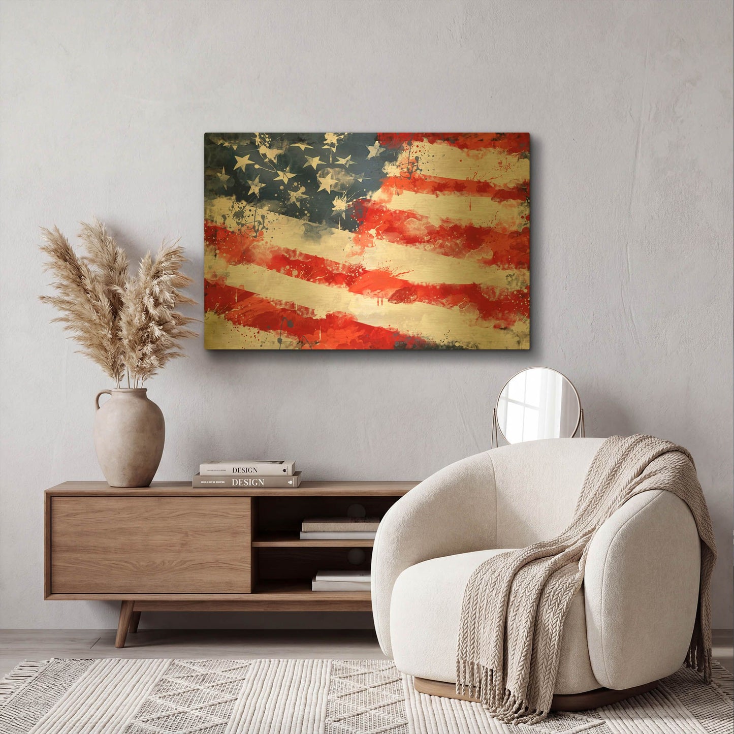 'American Flag' By LUXE Gold Metal Wall Art