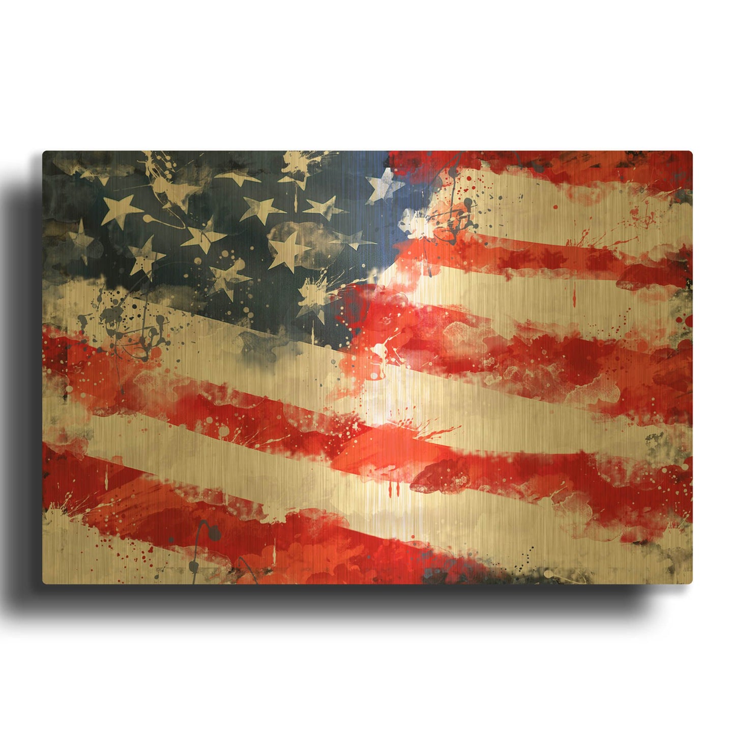 'American Flag' By LUXE Gold Metal Wall Art