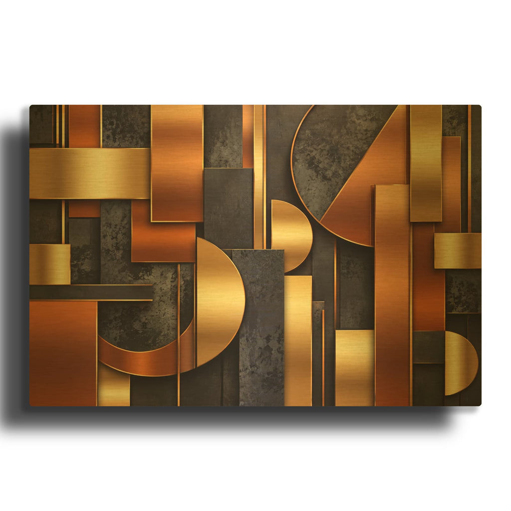 'Modern Gold Dimensions II' By Veve Gold Metal Wall Art