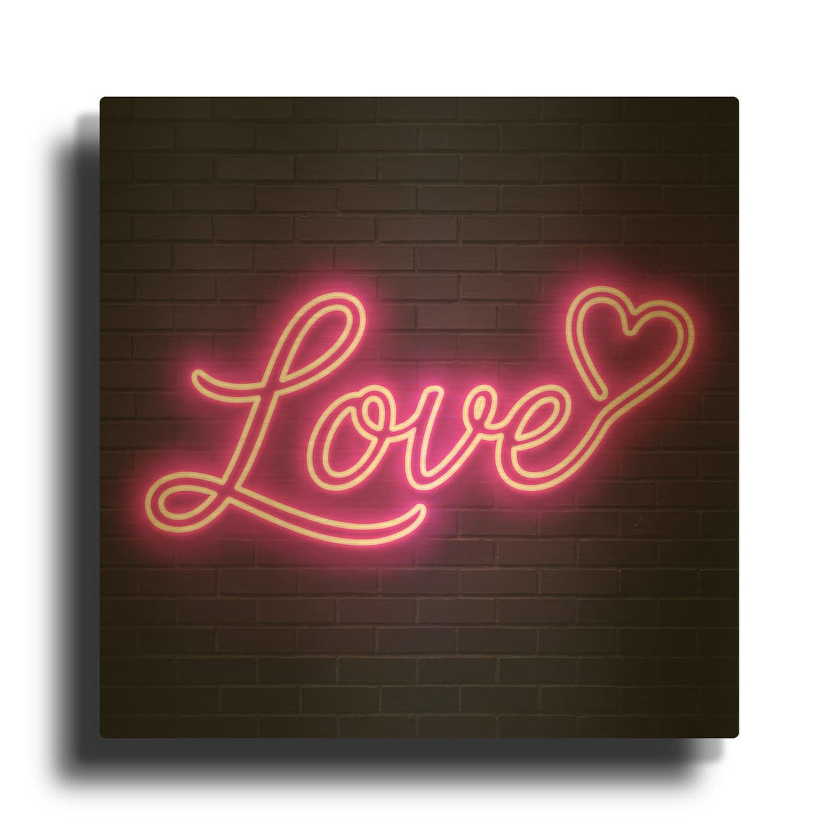 'Neon Love' By Veve Gold Metal Wall Art
