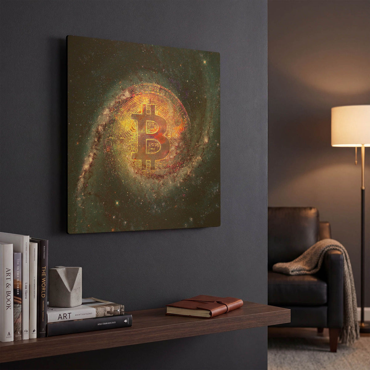'Bitcoin Galaxy' By LUXE Gold Metal Wall Art
