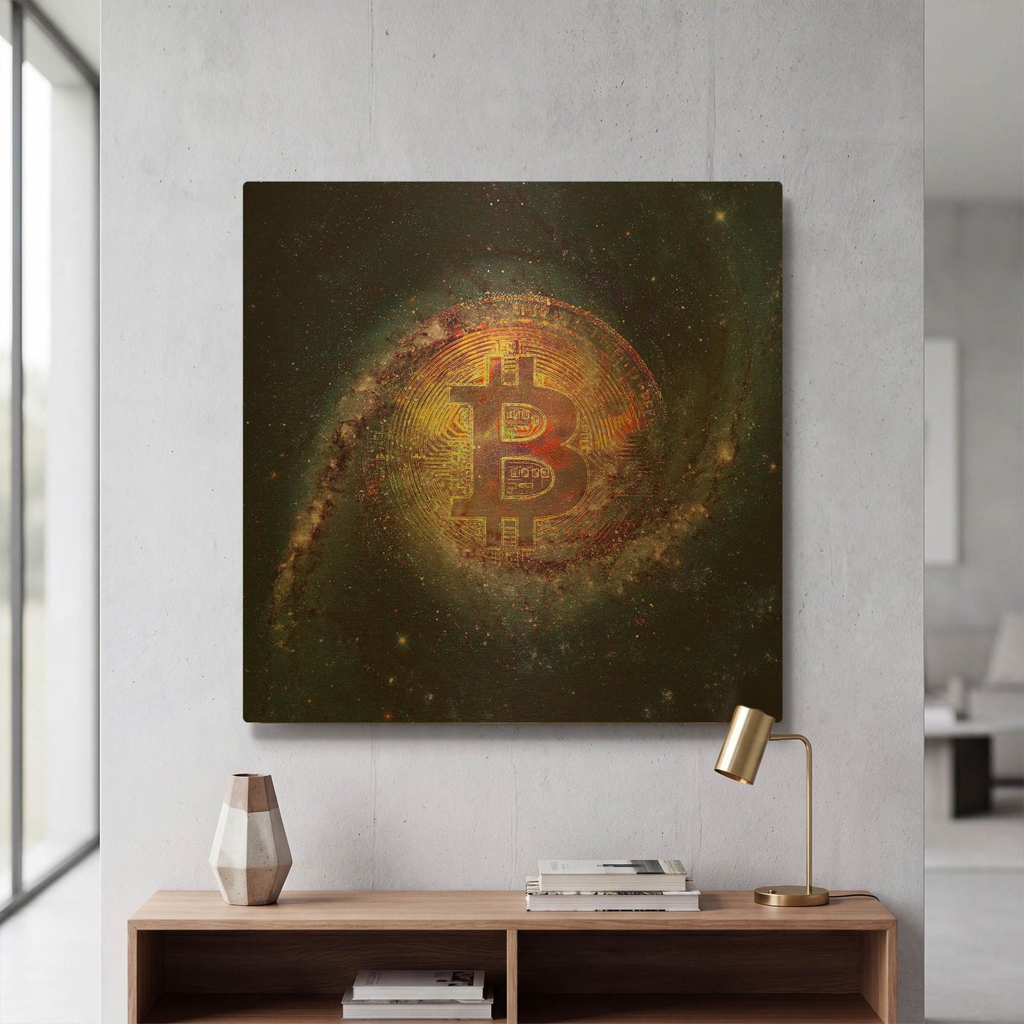 'Bitcoin Galaxy' By LUXE Gold Metal Wall Art