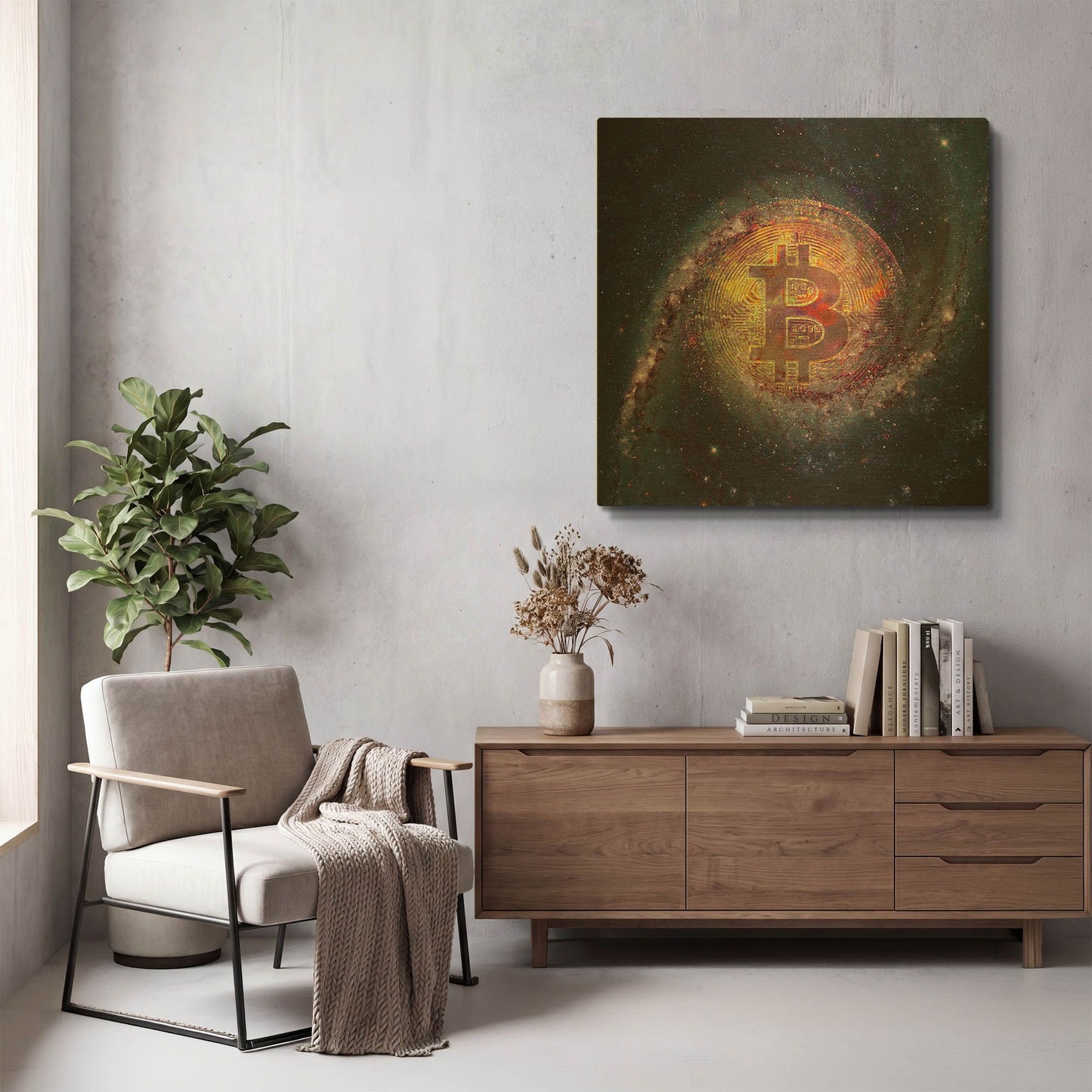 'Bitcoin Galaxy' By LUXE Gold Metal Wall Art