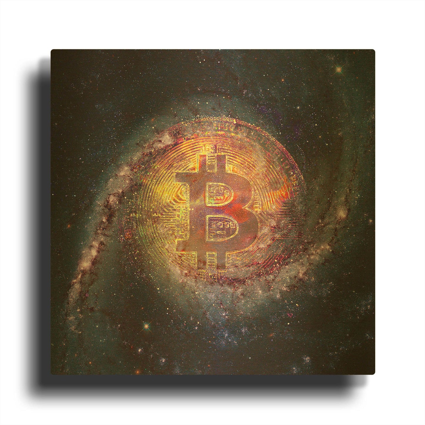 'Bitcoin Galaxy' By LUXE Gold Metal Wall Art