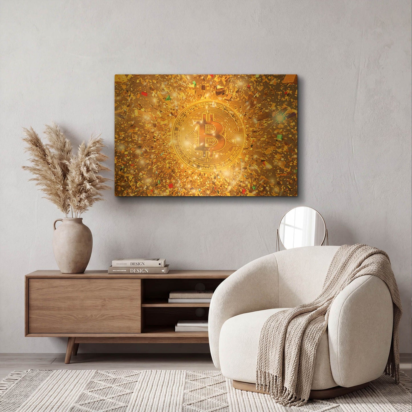 'Bitcoin Gilt' By LUXE Gold Metal Wall Art