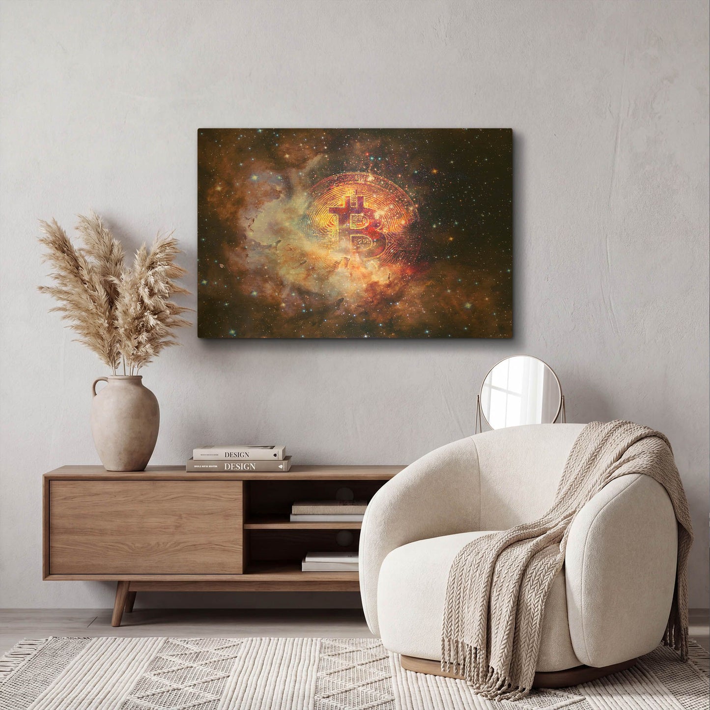 'Bitcoin Nebula' By LUXE Gold Metal Wall Art