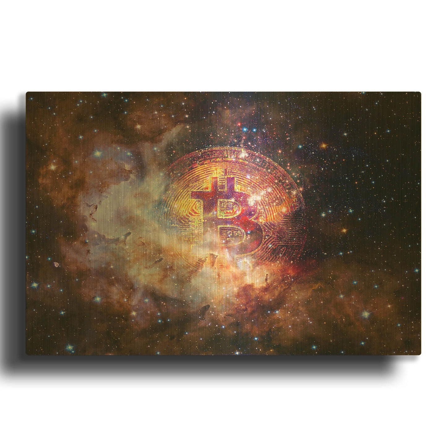 'Bitcoin Nebula' By LUXE Gold Metal Wall Art