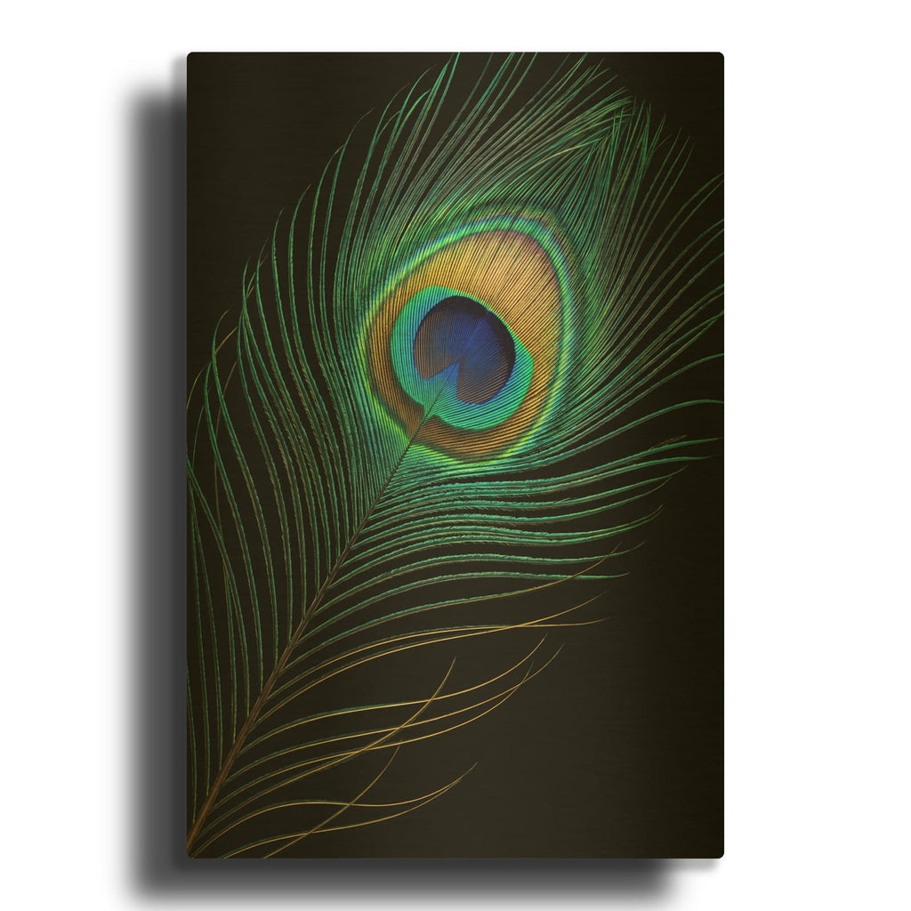 'Peacock Jewel' By Veve Gold Metal Wall Art