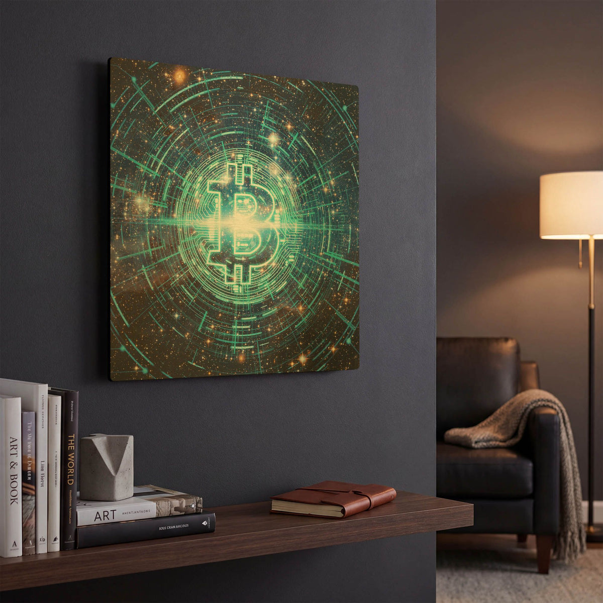 'Cyber Bitcoin' By LUXE Gold Metal Wall Art
