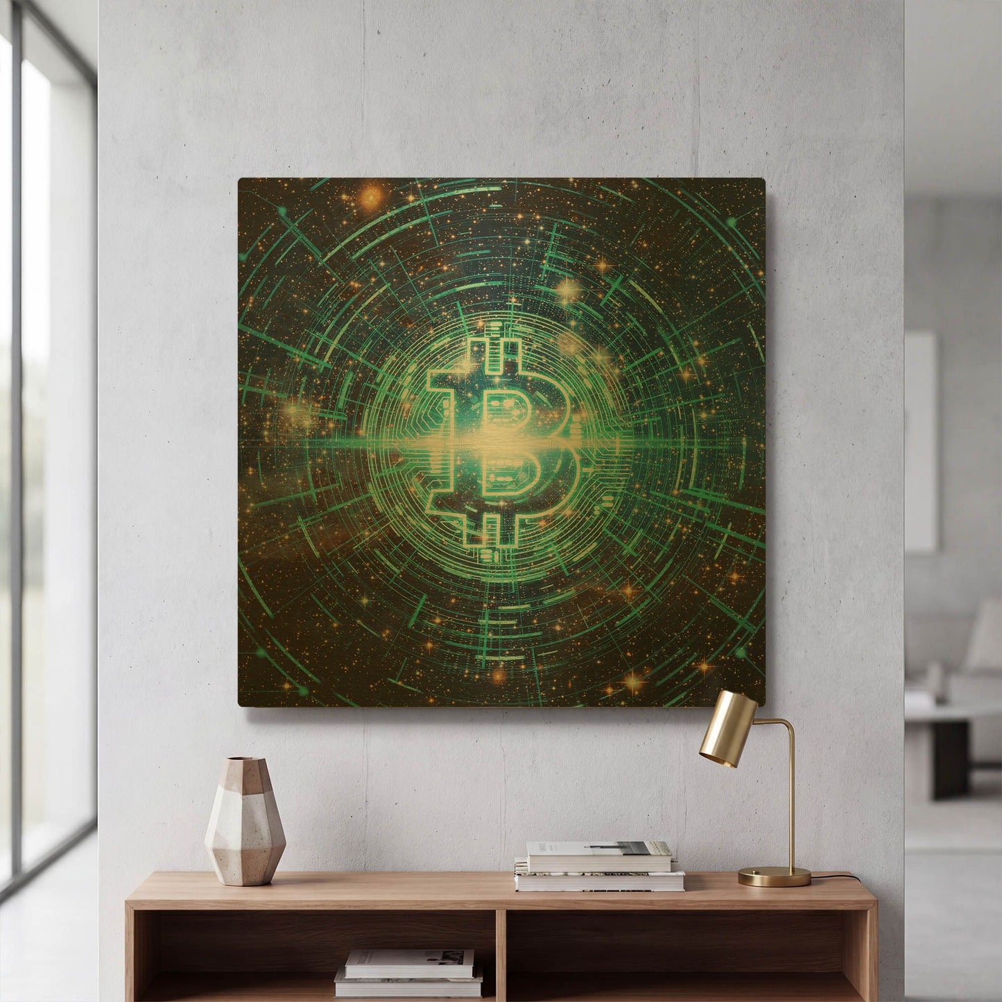 'Cyber Bitcoin' By LUXE Gold Metal Wall Art