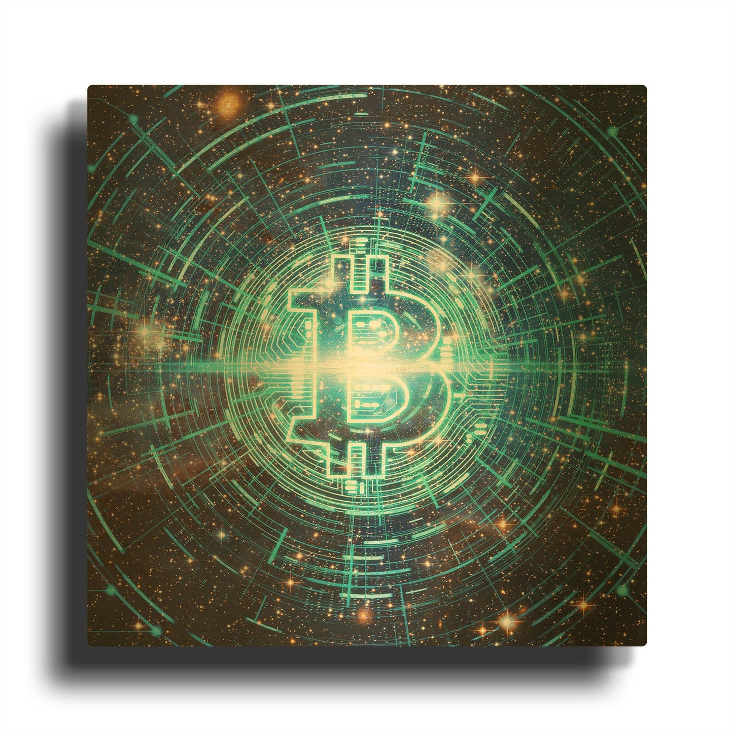 'Cyber Bitcoin' By LUXE Gold Metal Wall Art