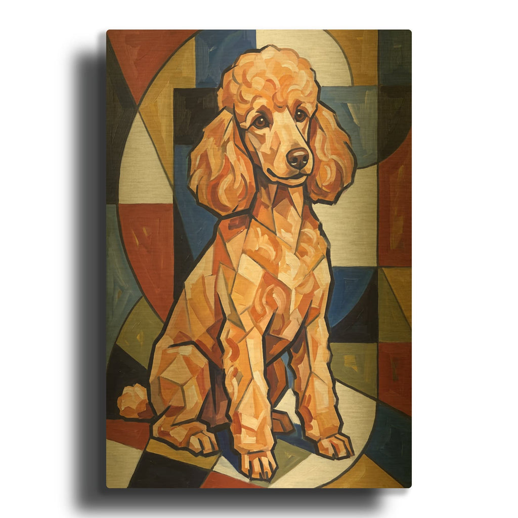 'Poodle in Color' By Veve Gold Metal Wall Art