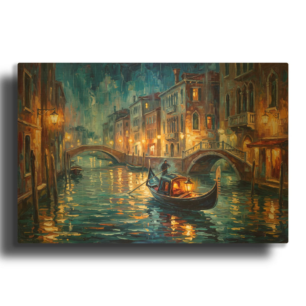 'Reflections of Venice' By Veve Gold Metal Wall Art