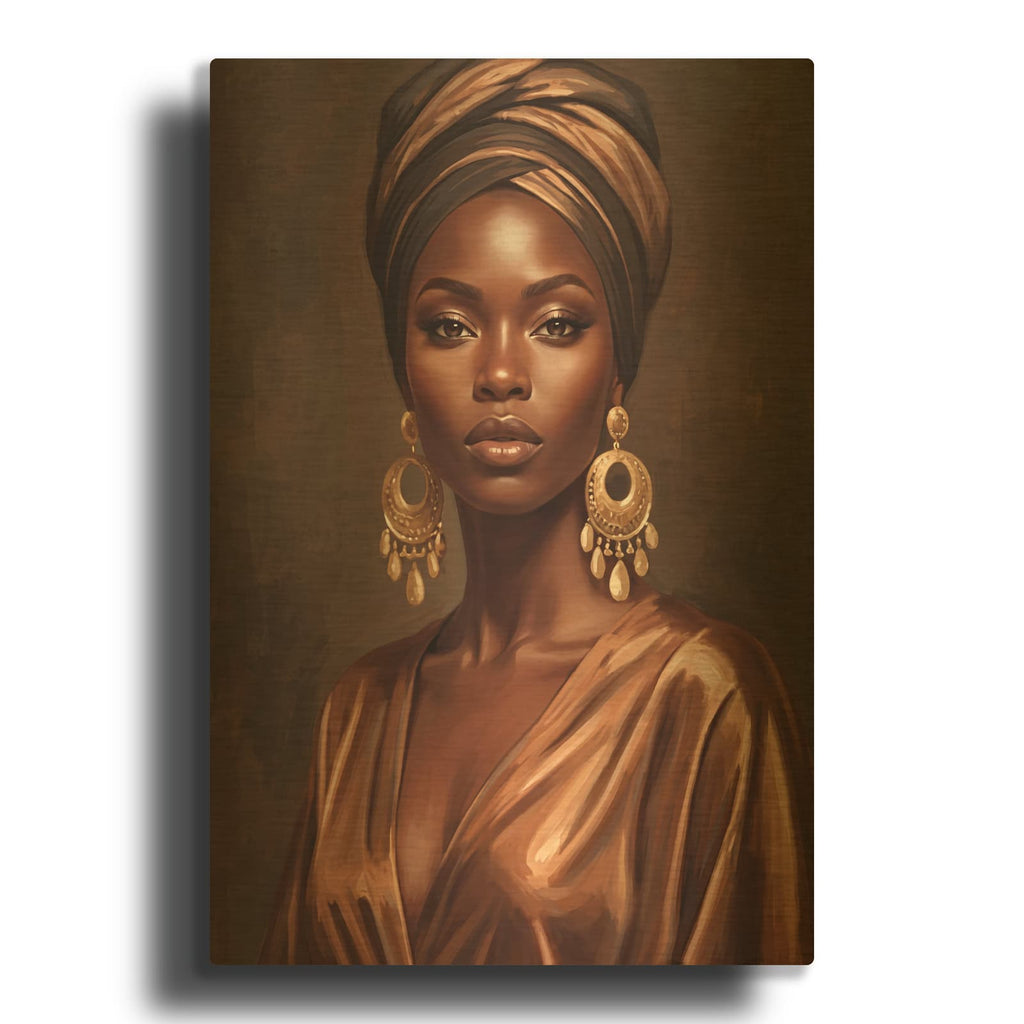 'Regal Grace' By Veve Gold Metal Wall Art