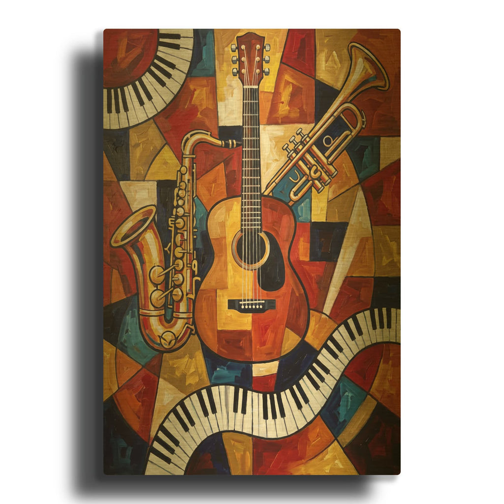 'Rhythm in Color' By Veve Gold Metal Wall Art