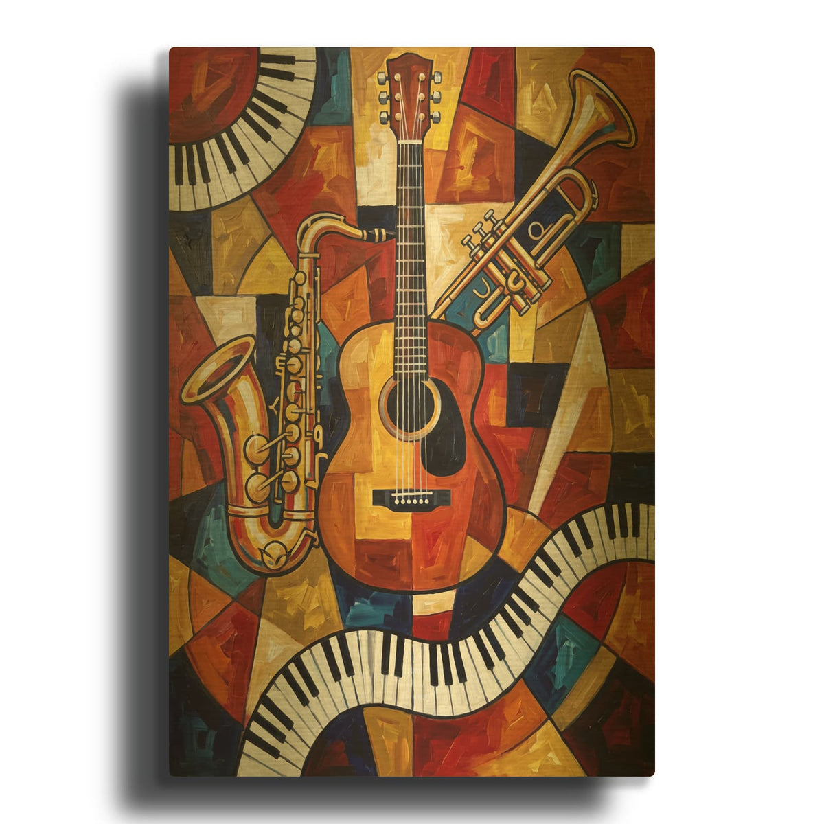 'Rhythm in Color' By Veve Gold Metal Wall Art
