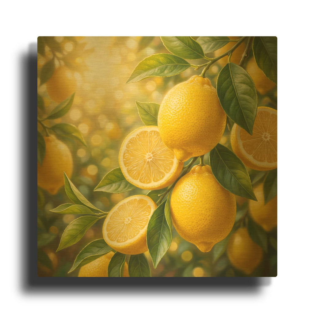 'Sunny Lemon' By Veve Gold Metal Wall Art