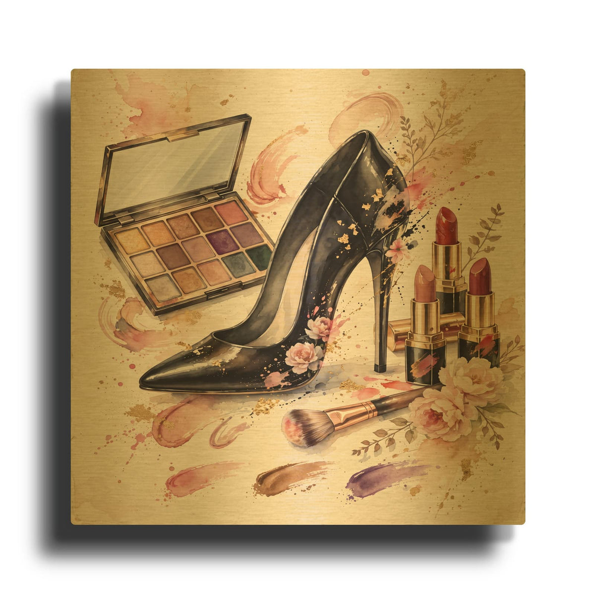 'The Art of Beauty' By Veve Gold Metal Wall Art