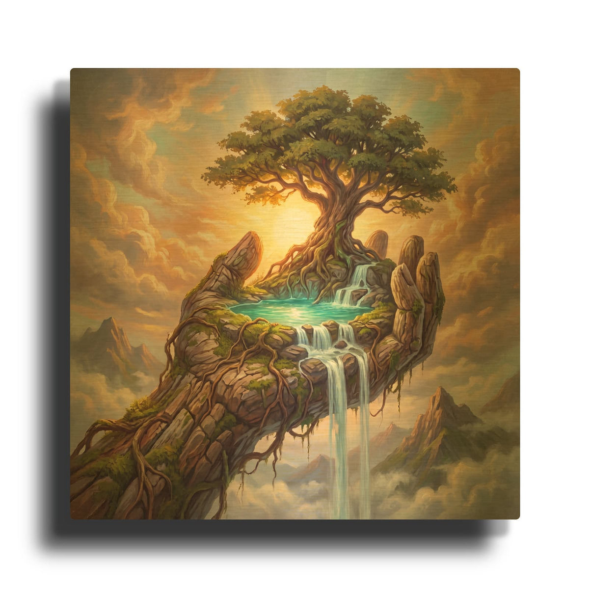 'The Keeper of Worlds' By Veve Gold Metal Wall Art