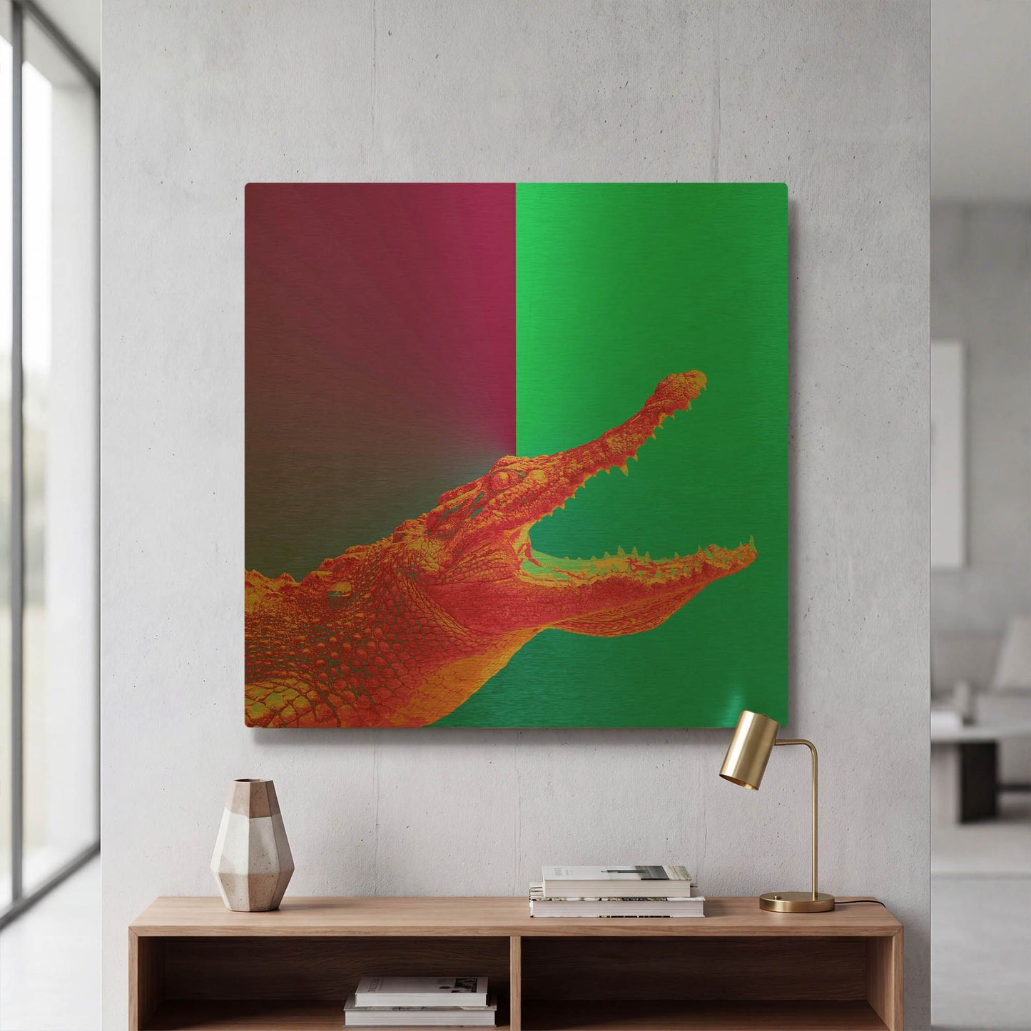 'Alligator Crush,' By LUXE Gold Metal Wall Art