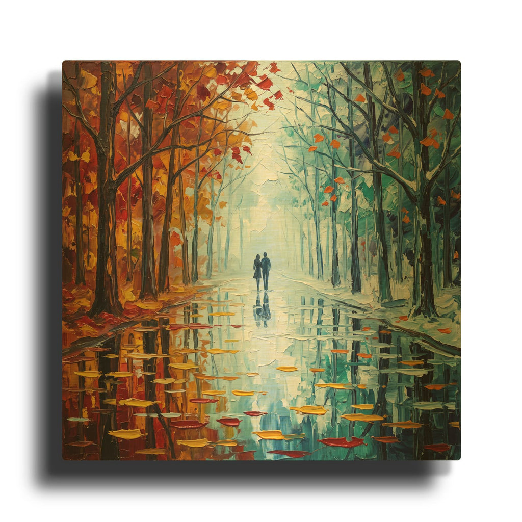 'Together Through the Seasons' By Veve Gold Metal Wall Art