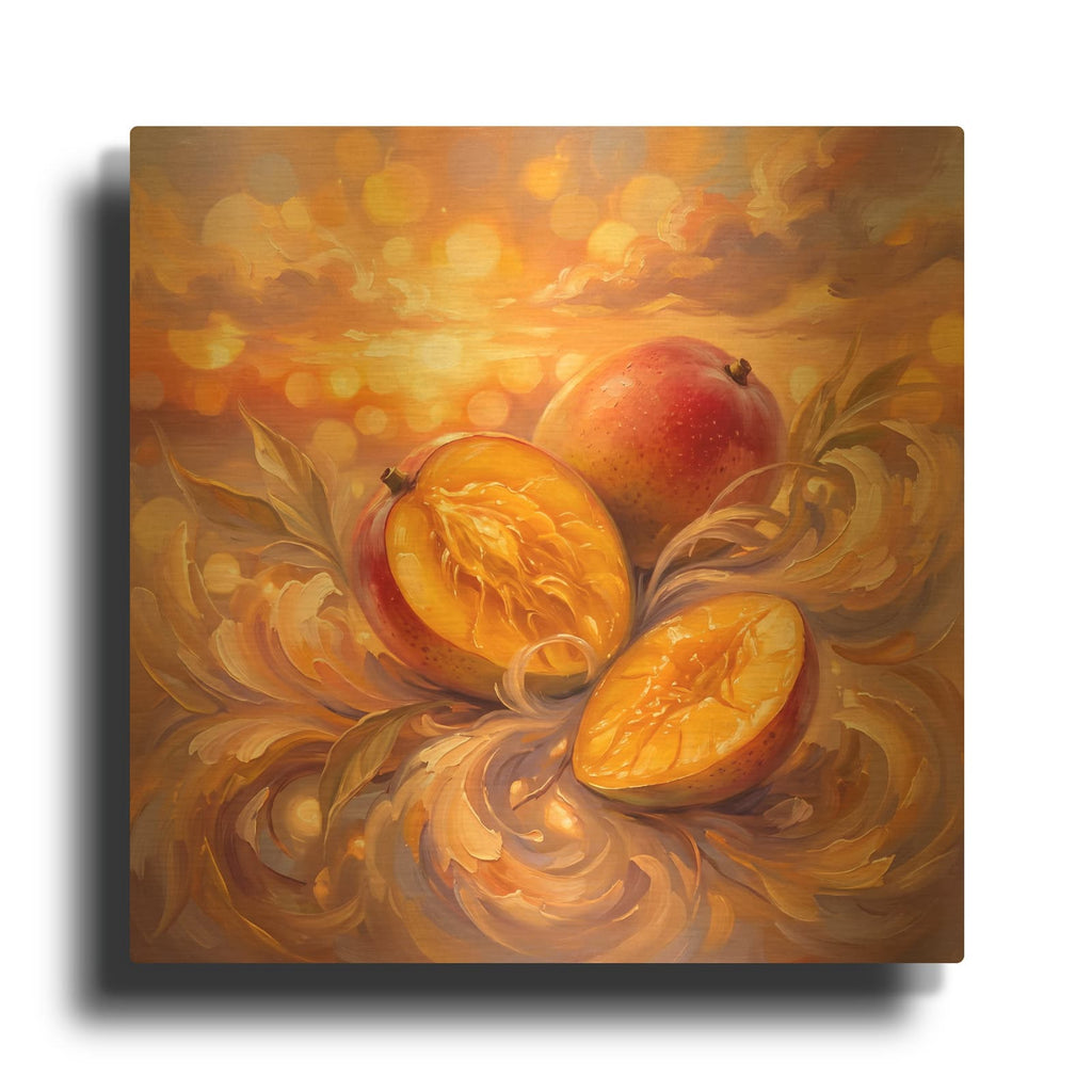 'Tropical Mango Dream' By Veve Gold Metal Wall Art