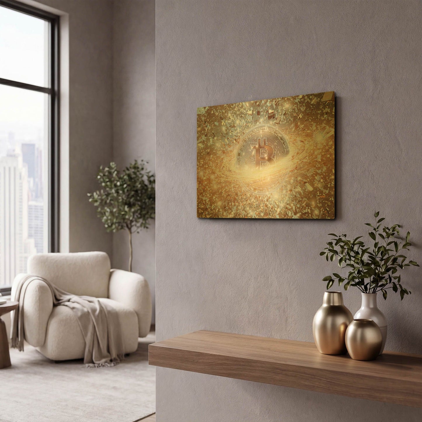 'Bitcoin Ice,' By LUXE Gold Metal Wall Art