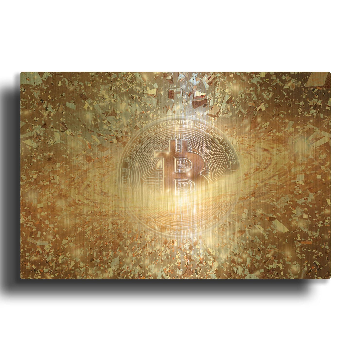 'Bitcoin Ice,' By LUXE Gold Metal Wall Art
