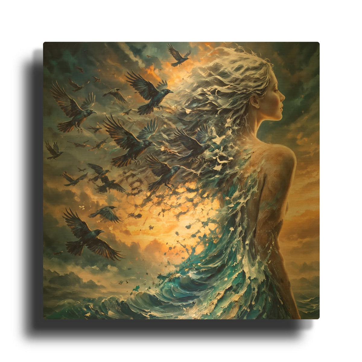'Unbecoming - The Shadow Edition' By Veve Gold Metal Wall Art
