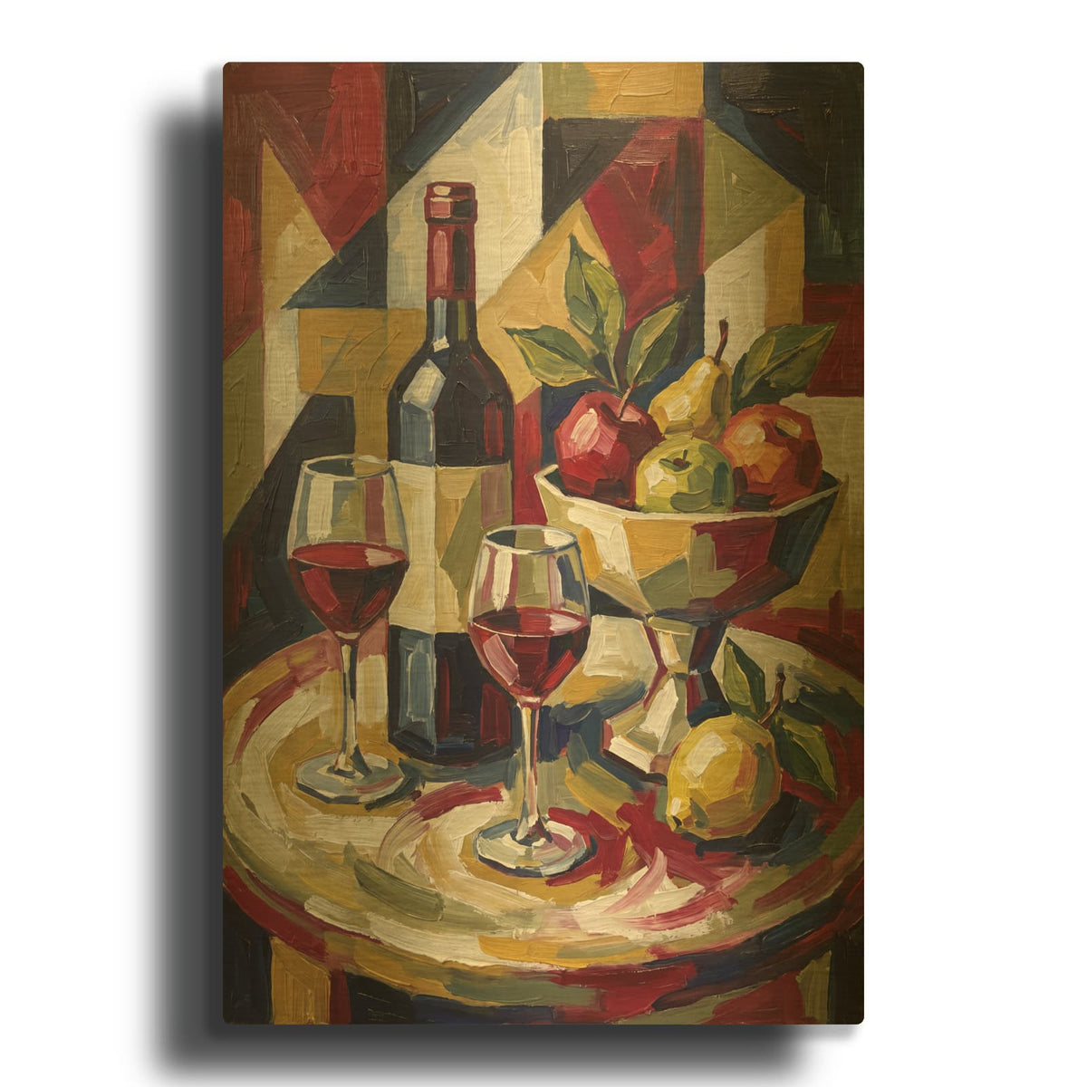 'Wine and Orchard' By Veve Gold Metal Wall Art