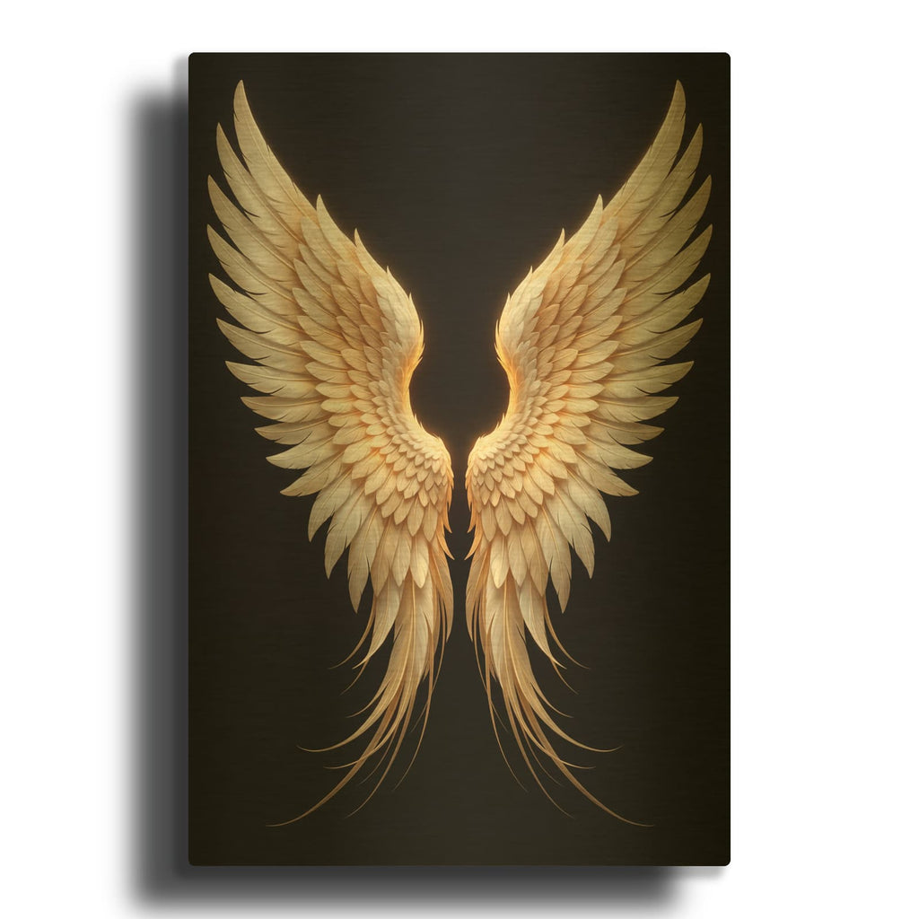 'Wings of Light' By Veve Gold Metal Wall Art