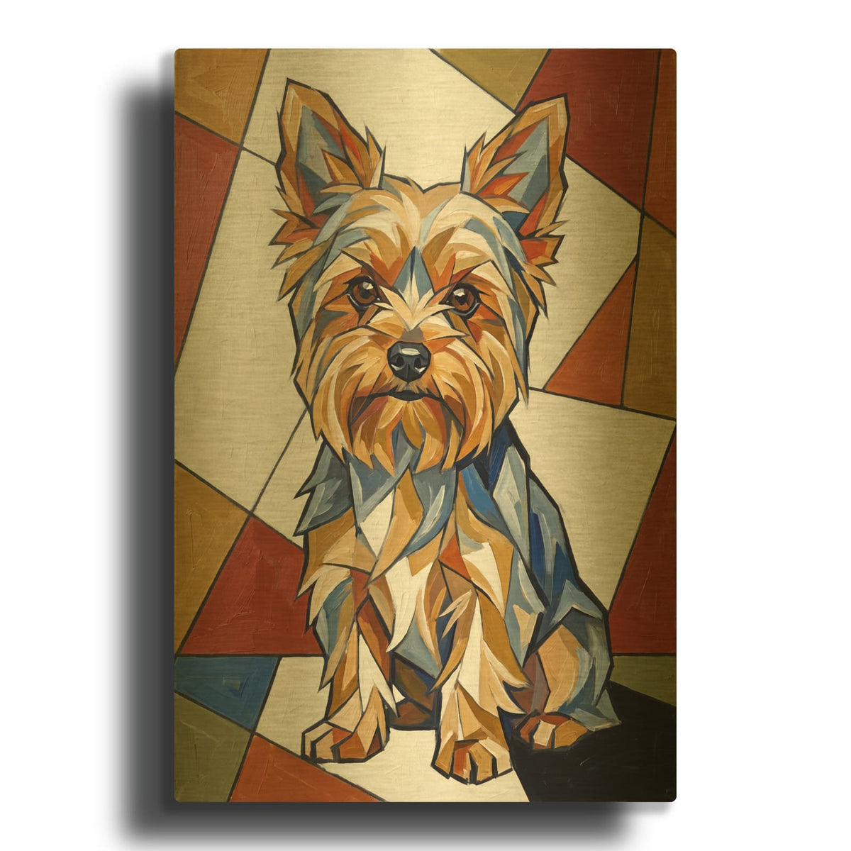 'Yorkie in Color' By Veve Gold Metal Wall Art