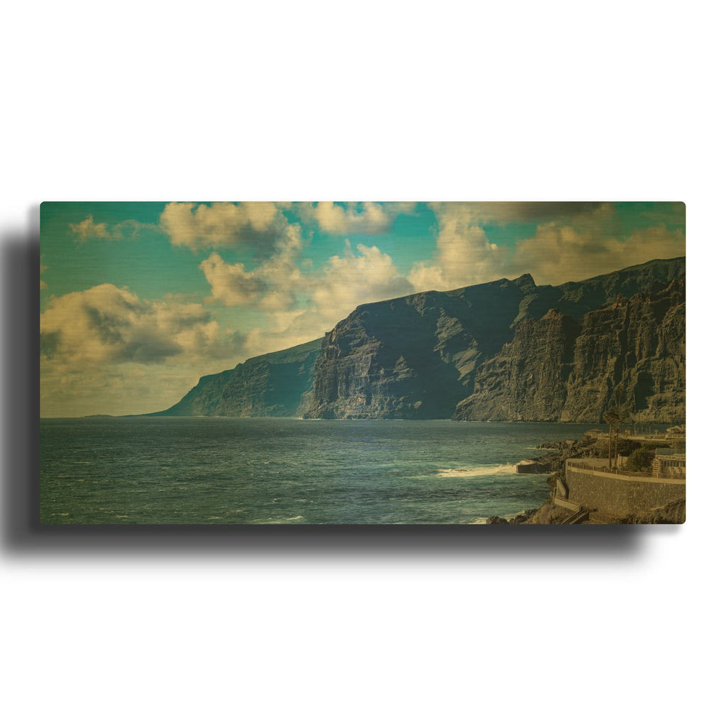 'Tenerife - Los Gigantes Cliffs View' Gold Metal Wall Art