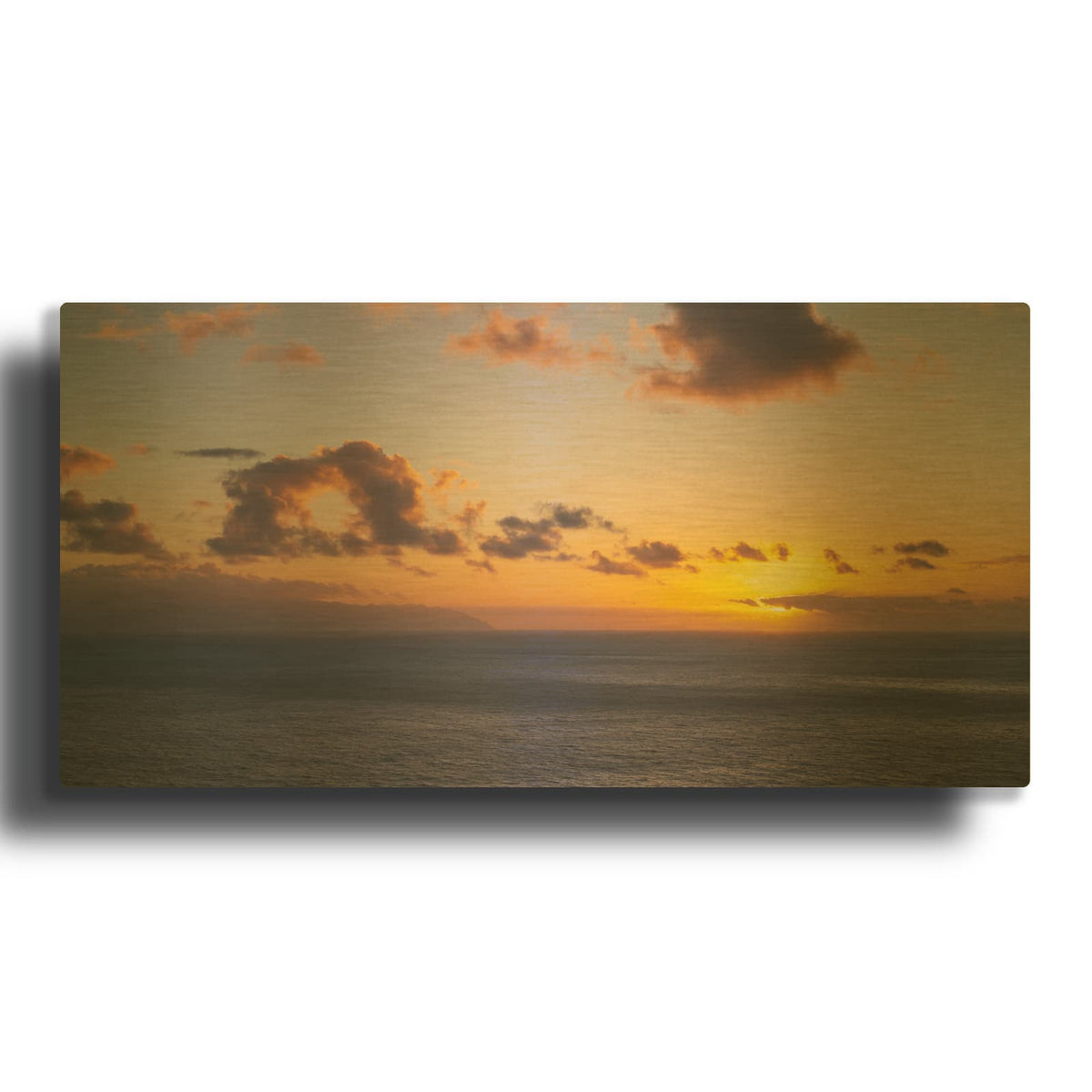 'Tenerife - Gold Sunset over the Ocean' Gold Metal Wall Art