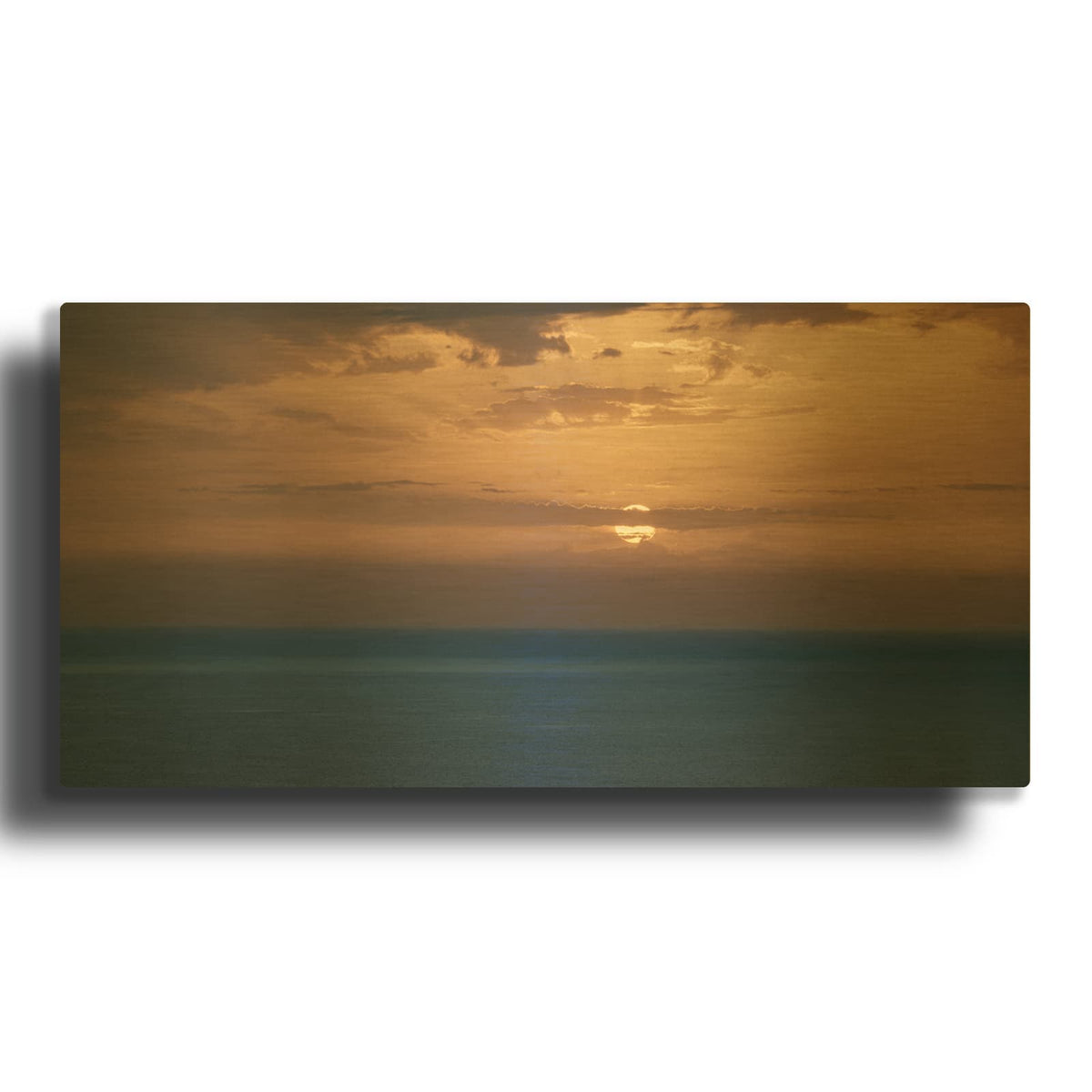 'Tenerife - Sunset over the Ocean' Gold Metal Wall Art