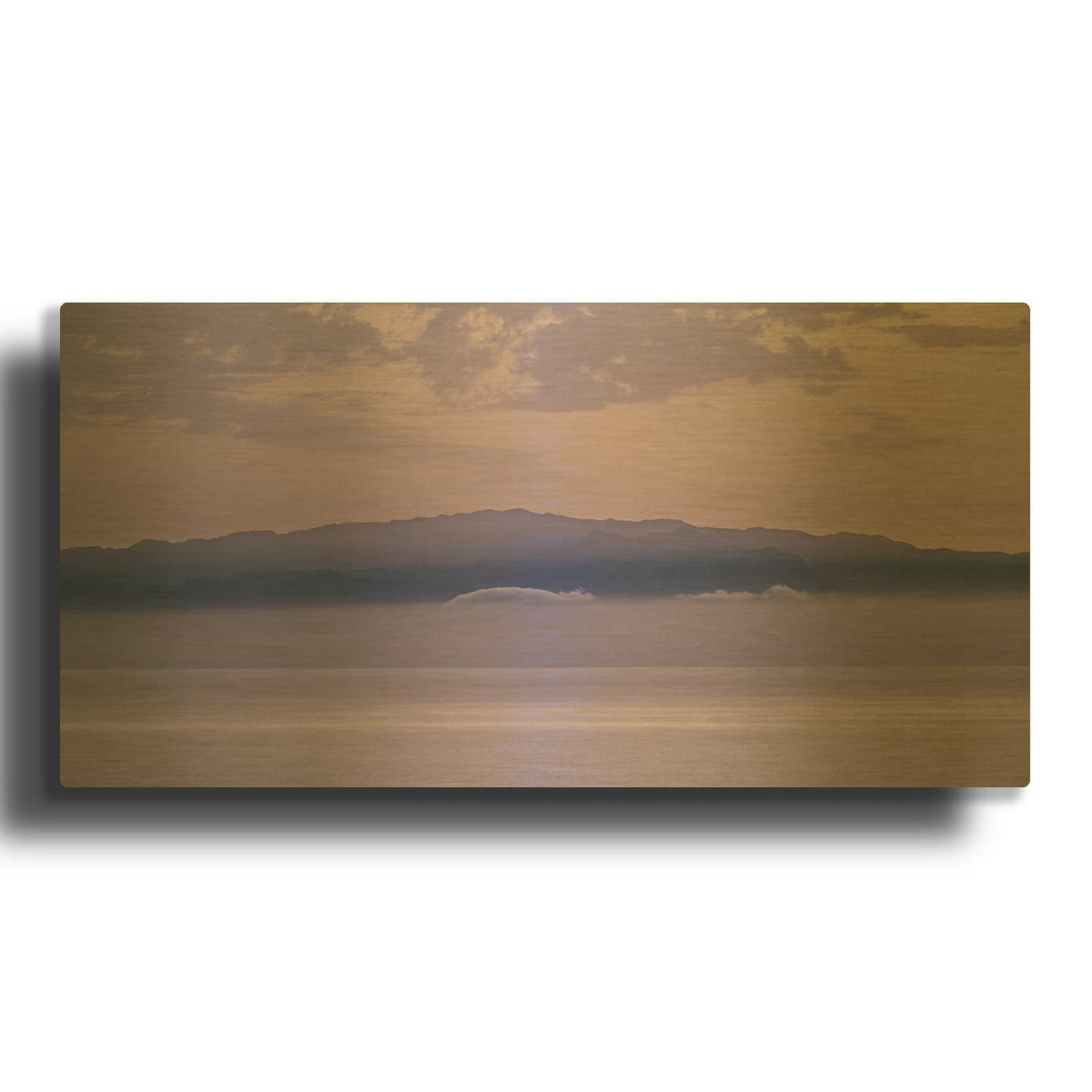 'Tenerife - Lavender Sunset over La Gomera' Gold Metal Wall Art